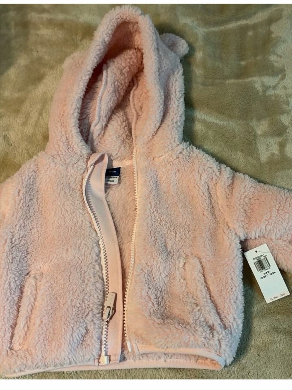Old navy 0-3m Cozy Plush Hooded Jacket for Kids - Light Pink
